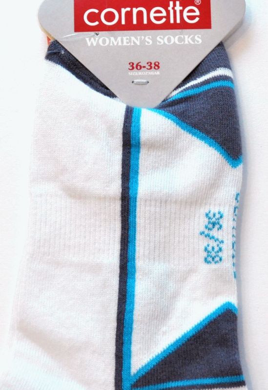 Stopki Dam Короткие женские носки (белый/голубой)