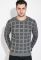 Свитер мужской с узором квадрат 169V004 (серый/графитовый)