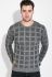 Свитер мужской с узором квадрат 169V004 (серый/графитовый)