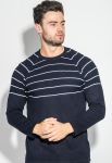 Светр чоловічий фактурна смужка 498F003 (синій/білий)