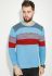 Светр чоловічий комбінація трьох кольорів 48P3300 (бордовий/блакитний)