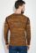 Свитер мужской с круглым вырезом 48P3157 (горчичный/коричневый)