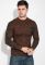 Светр чоловічий з нашивкою на рукаві 48P3288 (коричневий/теракотовий)