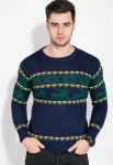 Светр чоловічий з оленями 169V003 (синій/зелений)