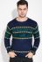 Свитер мужской с оленями 169V003 (синий/зеленый)