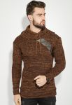 Светр чоловічий з коміром хомут 48P3294 (коричневий/теракотовий)