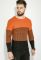 Свитер мужской три полоски 48P3297 (терракотовый/черный)