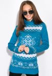 Светр жіночий 120PDNKB27 (бірюзовий/сірий)