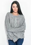 Светр жіночий велика в'язка 81PD133 (сірий)