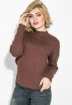 Светр жіночий однотонний базовий 123V001 (коричневий)
