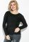 Свитер женский с карманом на груди 123V005 (черный)