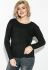 Свитер женский с карманом на груди 123V005 (черный)
