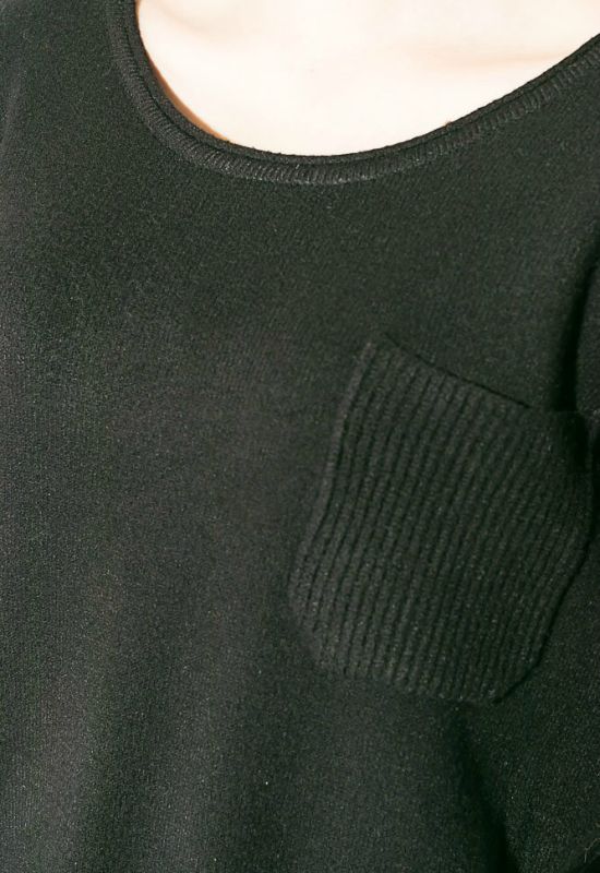 Светр жіночий з кишенею на грудях 123V005 (чорний)