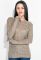 Светр жіночий з комбінованою в'язкою 81PD21006 (бежевий)