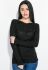 Светр жіночий з комбінованою в'язкою 81PD21006 (чорний)
