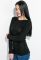 Светр жіночий з комбінованою в'язкою 81PD21006 (чорний)
