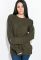 Светр жіночий з круглим вирізом 81PD078 (хакі)