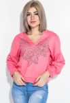 Светр жіночий з принтом 82PD378 Рожевий (рожевий)