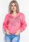 Свитер женский с принтом 82PD378 Розовый (розовый)