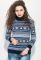 Свитер женский стильный 373F006-2 (синий/белый)