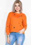 Світшот жіночий з люверсами 82PD343 (помаранчевий)