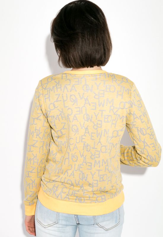 Свитшот женский с надписями 32P030 (желтый)