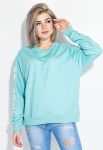 Світшот жіночий з написами на рукавах 82PD953 (ментоловий)
