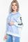 Свитшот женский с надписями на рукаве 82PD920 (голубой)