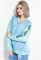 Світшот жіночий з написами на рукаві 82PD920 (ментоловий)