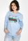 Свитшот женский с надписями свободного покроя 32P036 (голубой)