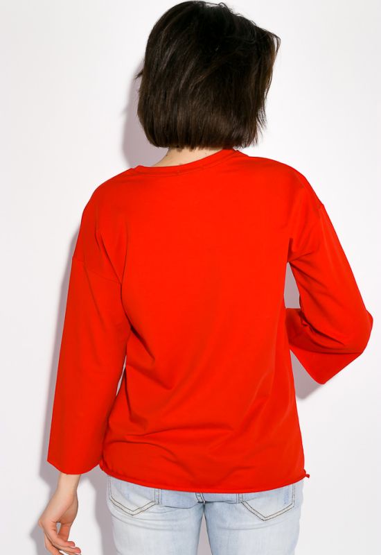 Свитшот женский с надписями свободного покроя 32P036 (красный)