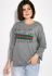 Світшот жіночий з написами вільного крою 32P036 (сірий)