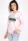 Світшот жіночий з написами вільного крою 32P036 (світло-рожевий)