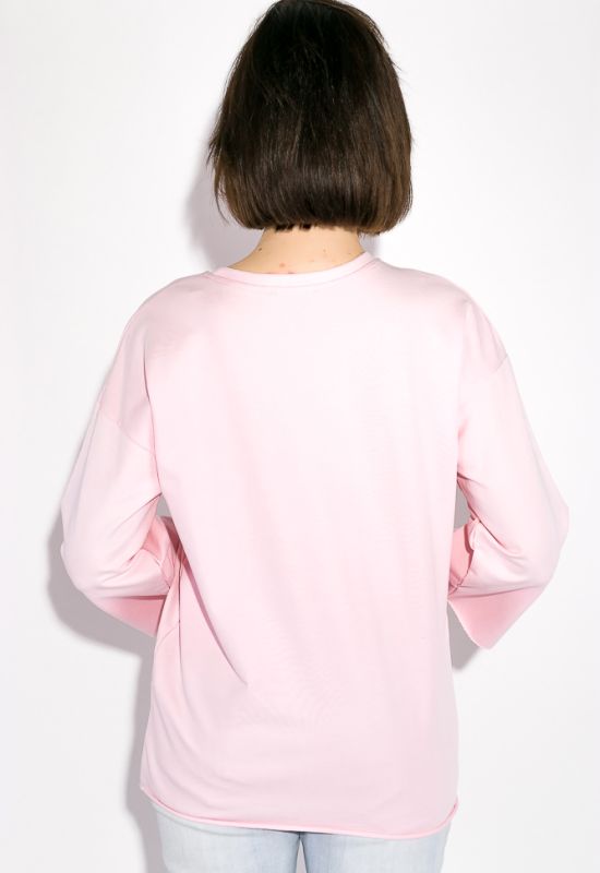 Свитшот женский с надписями свободного покроя 32P036 (светло-розовый)