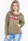 Свитшот женский с надписью на груди 82PD407 (хаки)