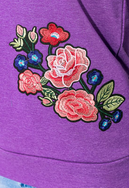 Свитшот женский с нашивками 82PD503-1 (фиолетовый)