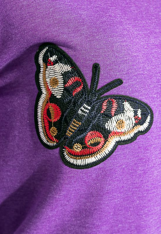 Свитшот женский с нашивками 82PD503-1 (фиолетовый)