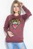 Світшот жіночий з нашивкою "Тигр" 82PD919 (бордовий)