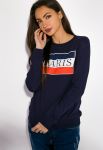 Свитшот женский с принтом 32P041 (темно-синий) Свитшот женский с принтом 32P041 (темно-синий)