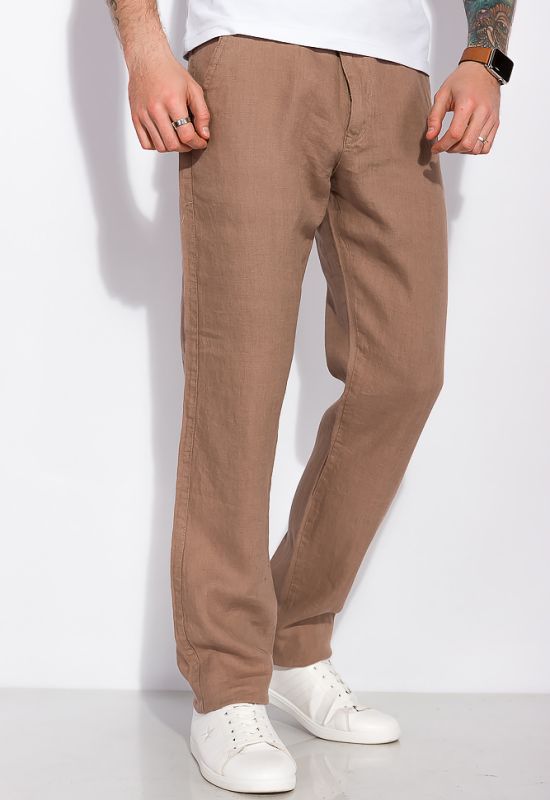 Свободные легкие брюки 148P305 (темно-бежевый)
