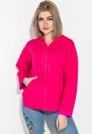 Толстовка батал женская с капюшоном 82PD373 (малиновый)