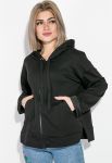Толстовка батал женская с капюшоном 82PD373 (черный)