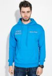 Толстовка чоловіча однотонна з текстовим принтом 82PD945 (синій)