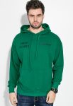 Толстовка чоловіча однотонна з текстовим принтом 82PD945 (зелений)