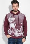 Чоловіча толстовка з фотопринтом 82PD909 (бордовий)
