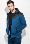 Толстовка мужская с капюшоном стеганный верх 70PD5003 (джинсовый/синий)