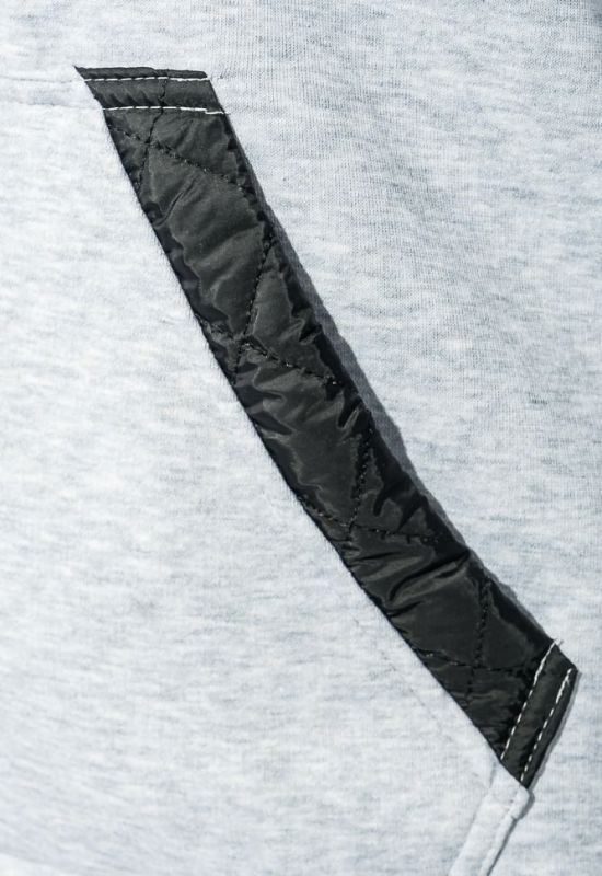 Толстовка мужская с капюшоном стеганный верх 70PD5003 (серый/меланжевый)