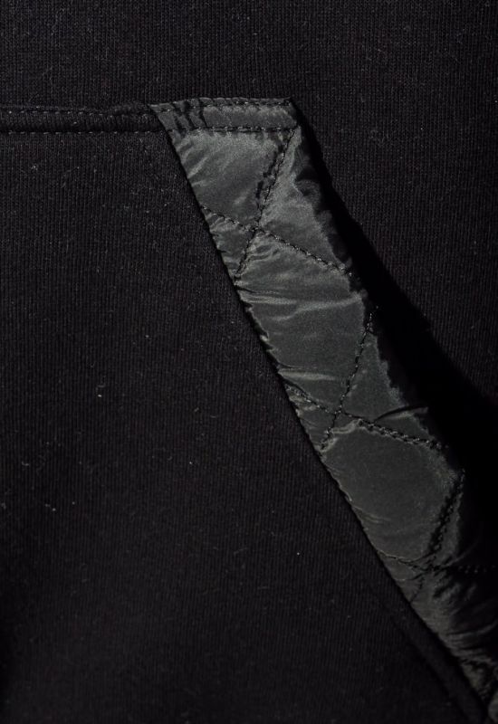 Толстовка мужская с капюшоном стеганный верх 70PD5003 (черный)