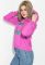 Толстовка женская с надписью на груди 82PD917 (розовый/фуксия)