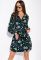 Квіткова сукня з об'ємними рукавами 103P492 (темно-синій/принт)